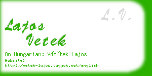 lajos vetek business card